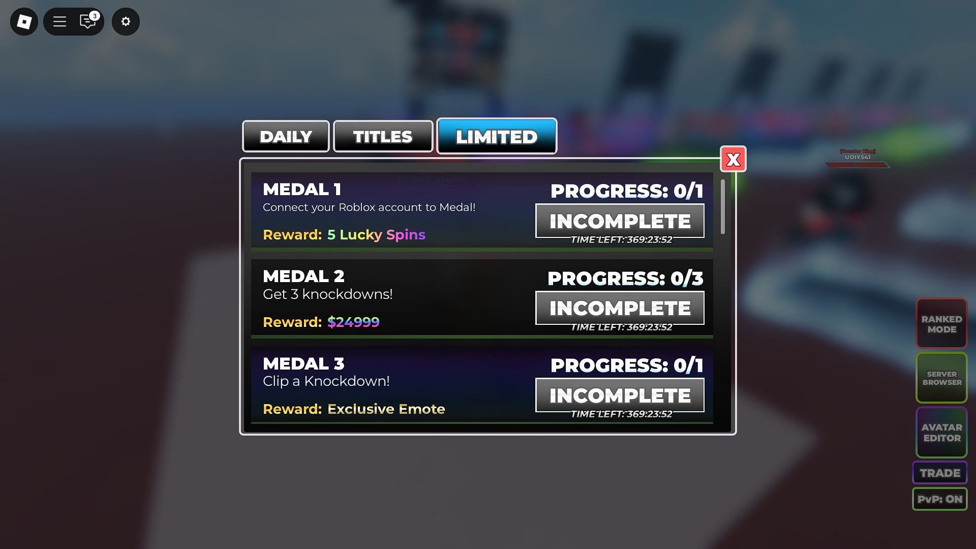 The collab missions (Image via Roblox)